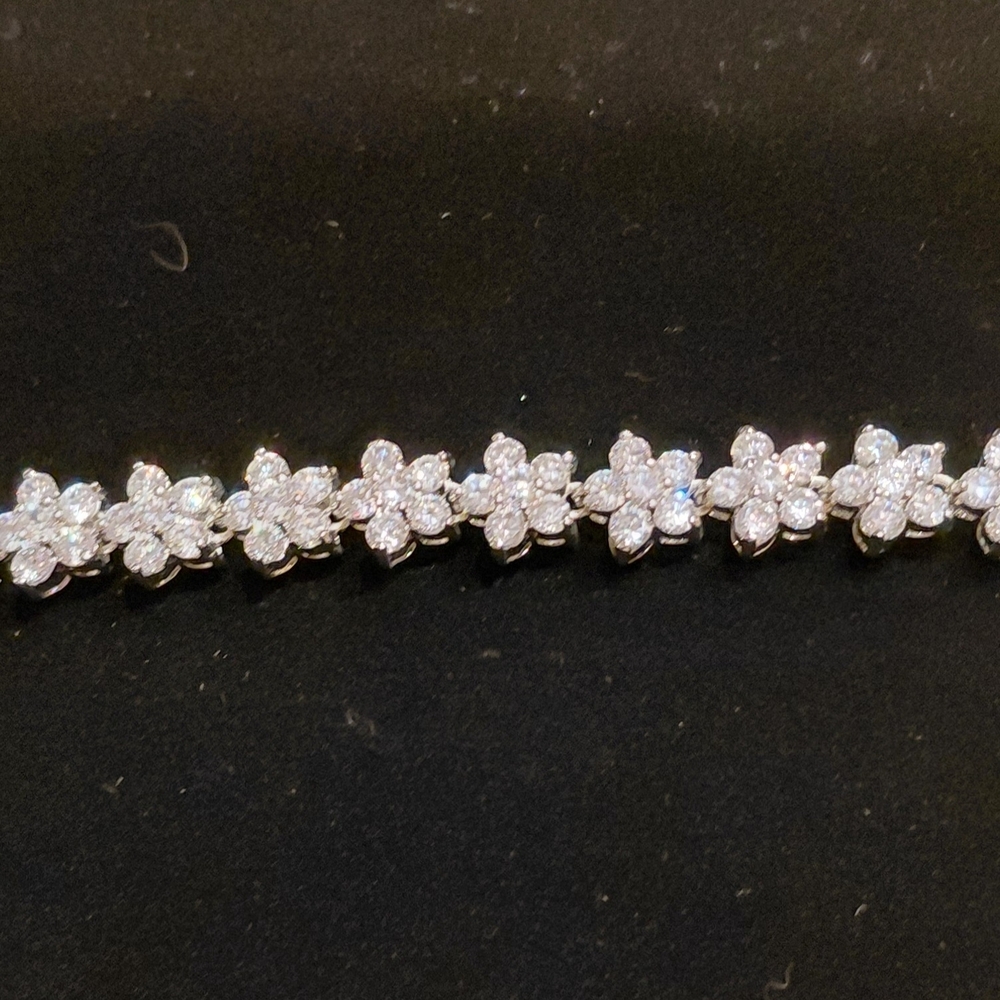 QVC - Elegant Silver Floral Bracelet - Picture 7 of 8